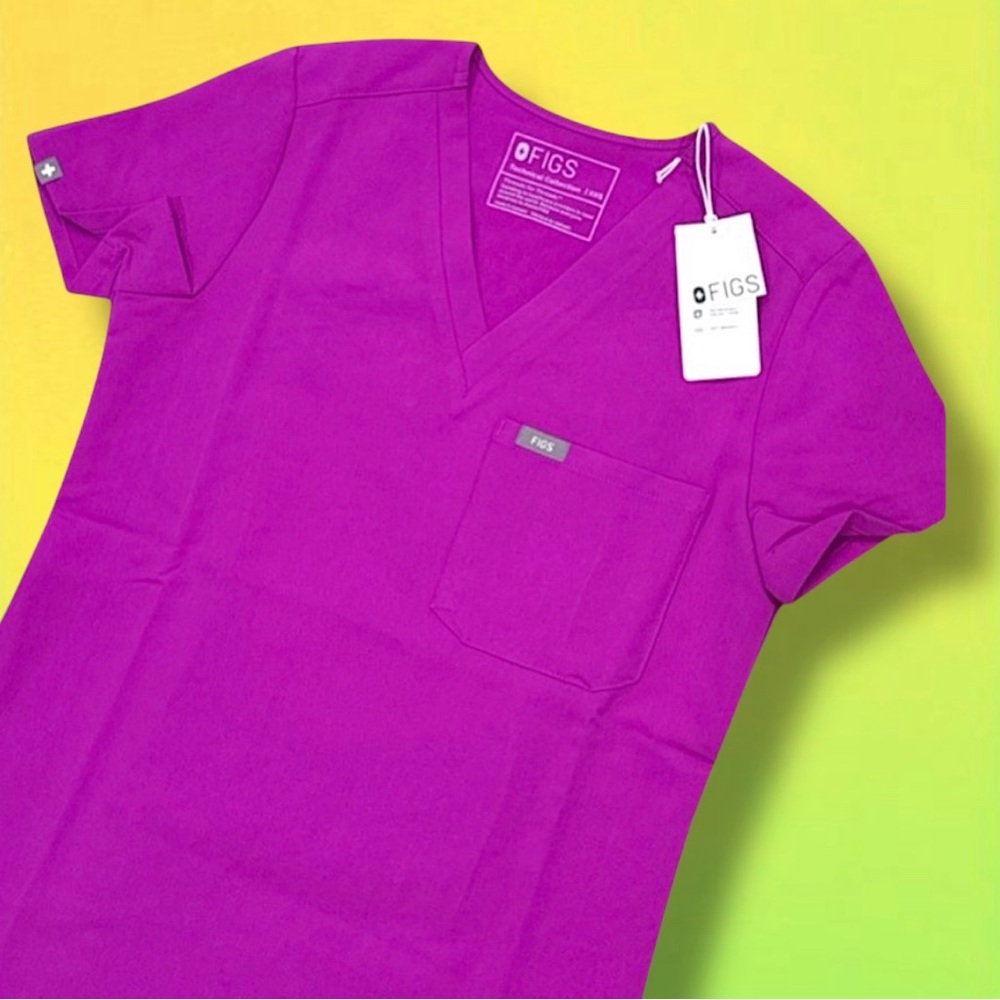 Figs Purple Jolt V-Neck Scrub Top